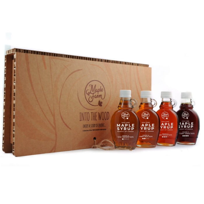 Kļavu sīrupa garšas baudījums - dāvanu kaste 4 x 189ml | Maple Farm - Image 2