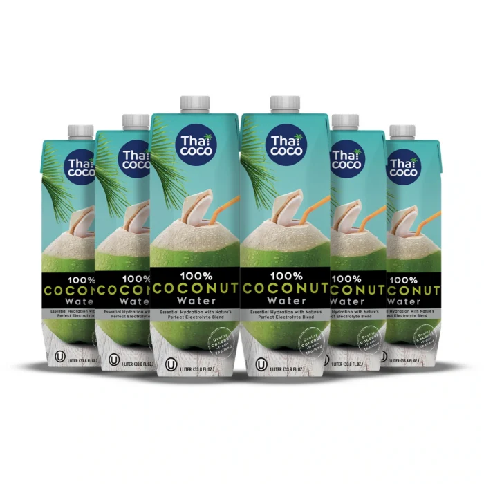 Taizemes kokosriekstu ūdens 1000 ml x 6gab (ar kastīti)