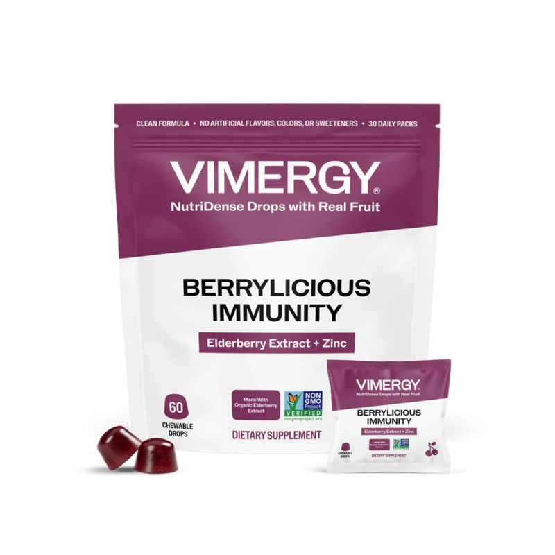 Vimergy ogu kumosiņi imunitātei (Berrylicious Immunity Drops) - 60 gab.
